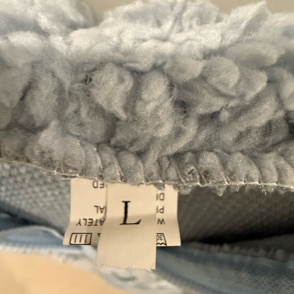 Cozy Plush Hooded Jacket - Light Blue - Picture 4 of 5